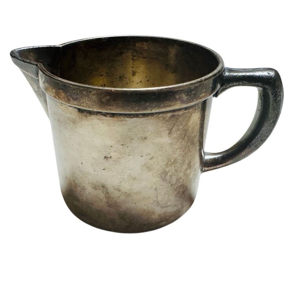 Antique Benedict Indestructo #1275 Creamer Pitcher, Electro Plated Nickel Silver